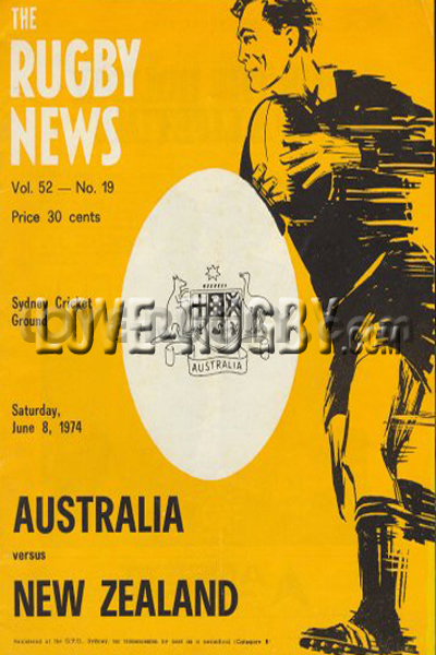 1974 Australia v New Zealand  Rugby Programme